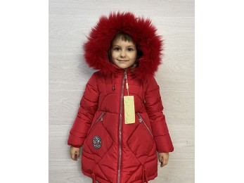 Куртка для девочки зима красная (1049)